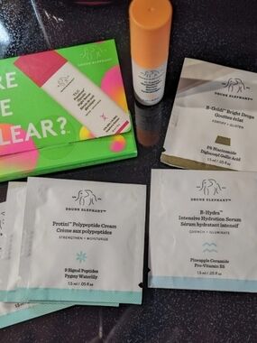 Drunk Elephant Samples PKT Protoni, Hydra B, TLC Framboos Night Serums & C Luma